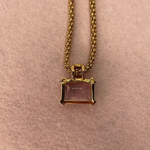 Swarovski Gold Tone Crystal Necklace & Earrings Set Swan Hallmark Light Amethyst - Picture 6 of 14